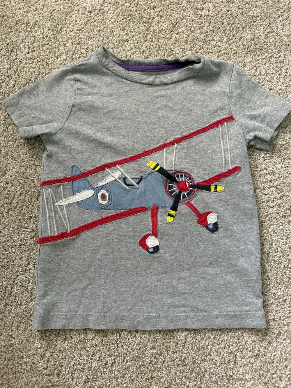 Mini Boden Plane Appliqué Tee Shirt